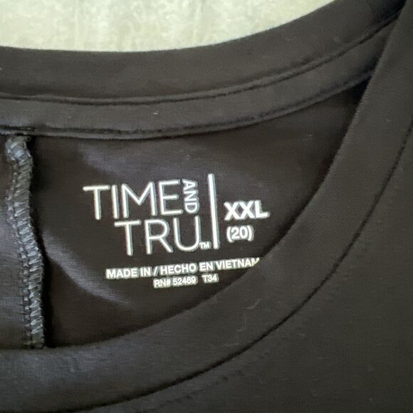 Time and Tru Black Sleeveless Knit Summer Dress Size XXL 20 T-Shirt Stretch - Picture 5 of 12